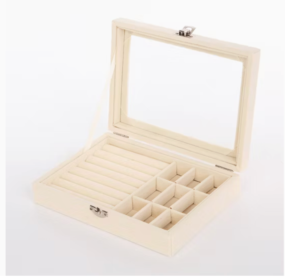 Cofre Organizador de Joyas Beige